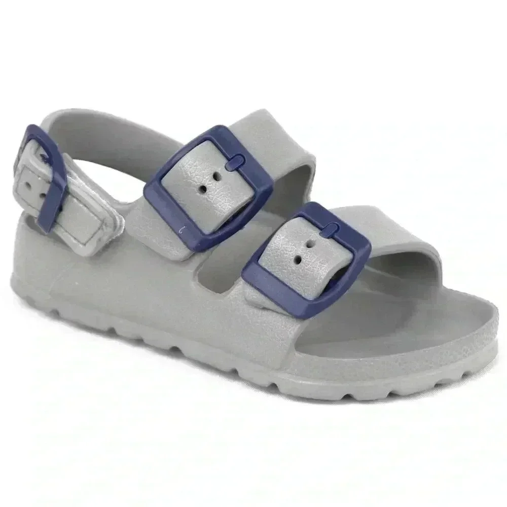 First Steps By Stepping Stones Baby Grey/Blue Sandals.
